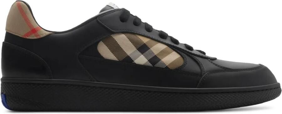 Burberry Terrace Check leren sneakers Zwart