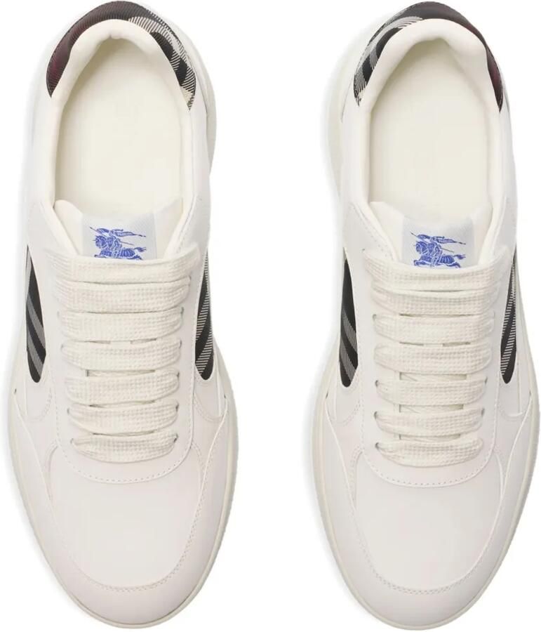 Burberry Terrace leren sneakers met geruit vlak Wit