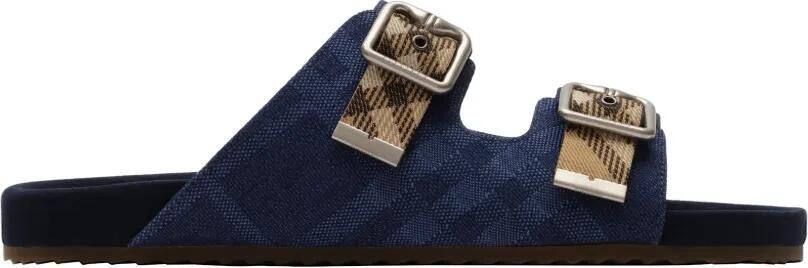 Burberry Urchin denim geruite sandalen Blauw