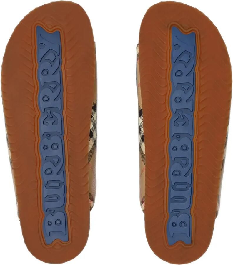 Burberry Urchin geruite en leren sandalen Beige - Foto 3