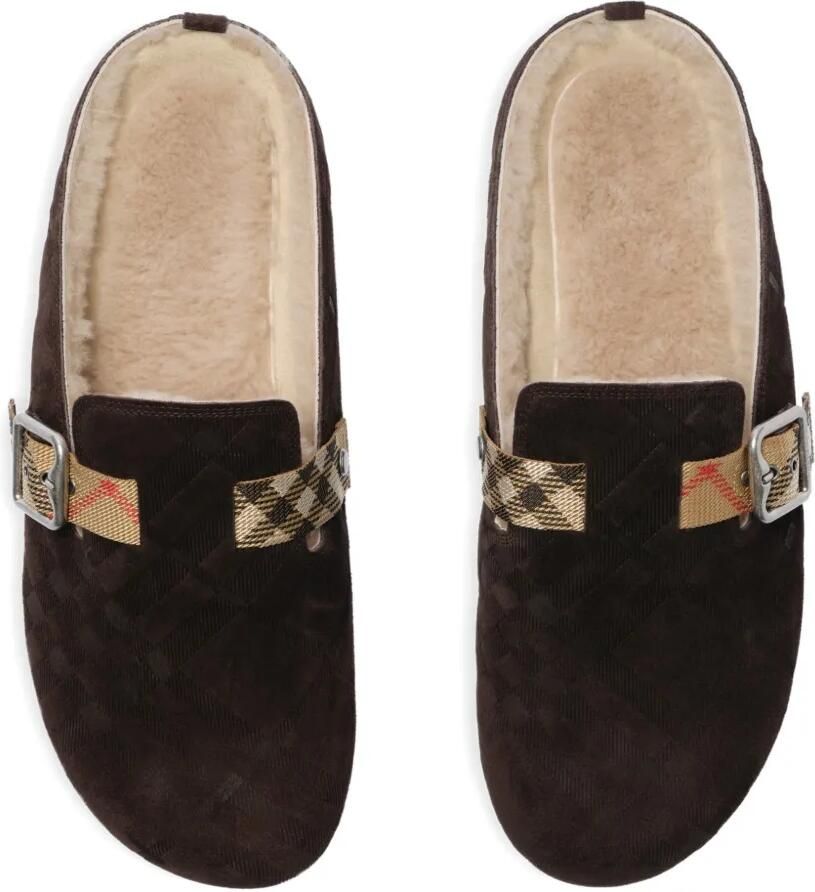Burberry Urchin geruite lammy klompen Bruin - Foto 2