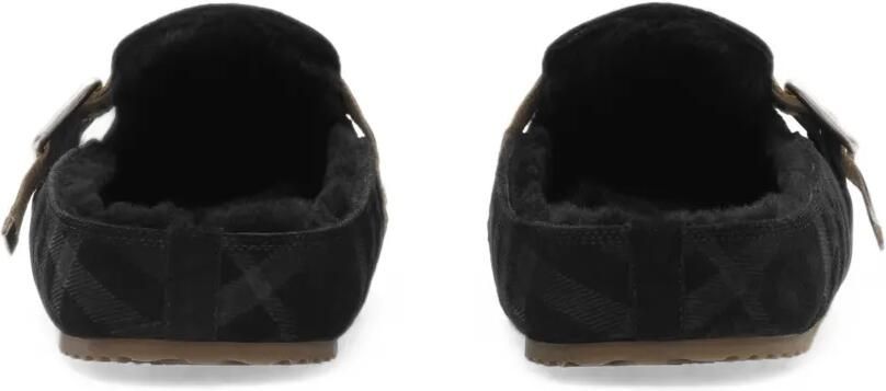 Burberry Urchin geruite lammy klompen Zwart - Foto 3