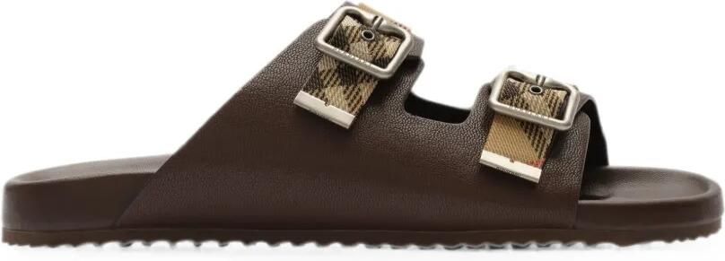 Burberry Urchin leren sandalen Bruin