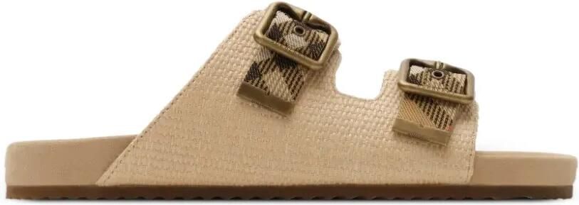 Burberry Urchin sandalen met raffia-effect Beige