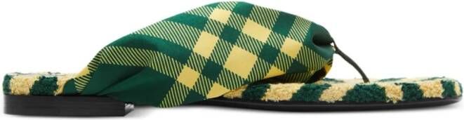 Burberry Check Pool slippers Groen