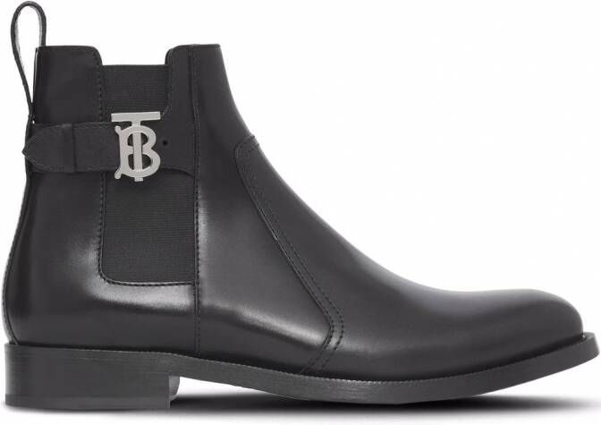 Burberry Chelsea laarzen met monogram patroon Zwart