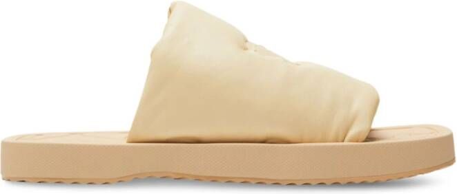 Burberry EKD Slab leren slippers Beige