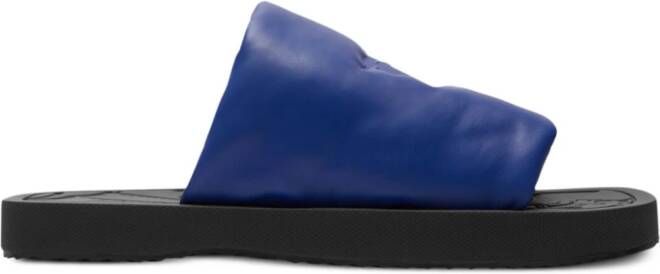 Burberry EKD Slab leren slippers Blauw