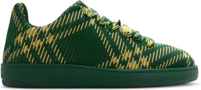 Burberry Box geruite sneakers Groen