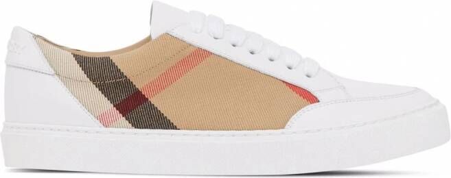 Burberry House geruite sneakers Wit