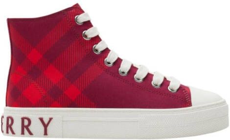 Burberry Kids check-pattern cotton sneakers Rood