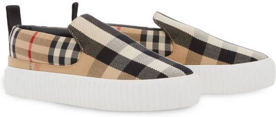 Burberry Kids Geruite sneakers Beige