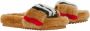 Burberry Kids Icon Stripe slippers met motief Bruin - Thumbnail 1