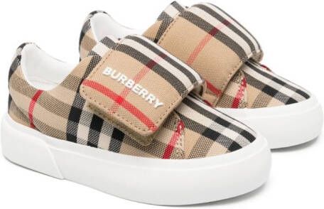Burberry Kids James geruite sneakers Bruin