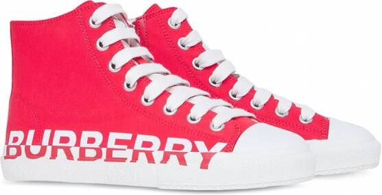 Burberry Kids Sneakers met logoprint Rood