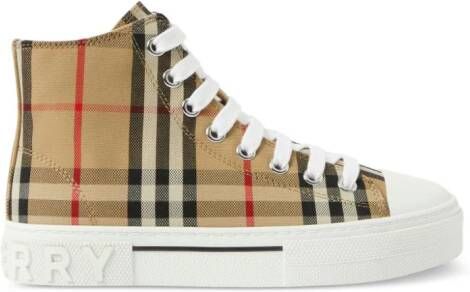 Burberry Kids Sneakers met Vintage Check Beige