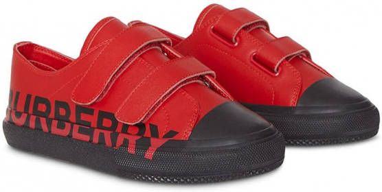Burberry Kids Tweekleurige sneakers Rood