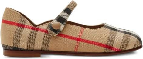 Burberry Kids Vintage check Mary Jane ballerina's Beige