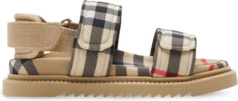 Burberry Kids Vintage check sandalen met open neus Beige