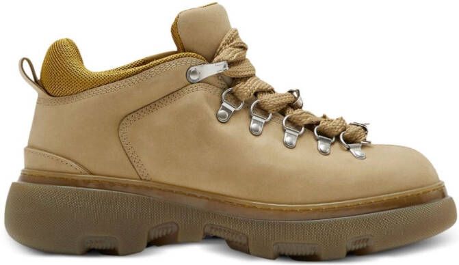 Burberry Leren laarzen met ronde neus Beige