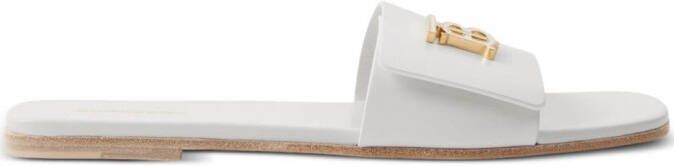 Burberry Leren slippers Wit
