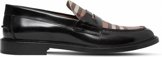 Burberry Loafers met Vintage Check Zwart