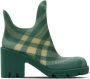 Burberry Marsh geruite rubberen laarzen Groen - Thumbnail 1