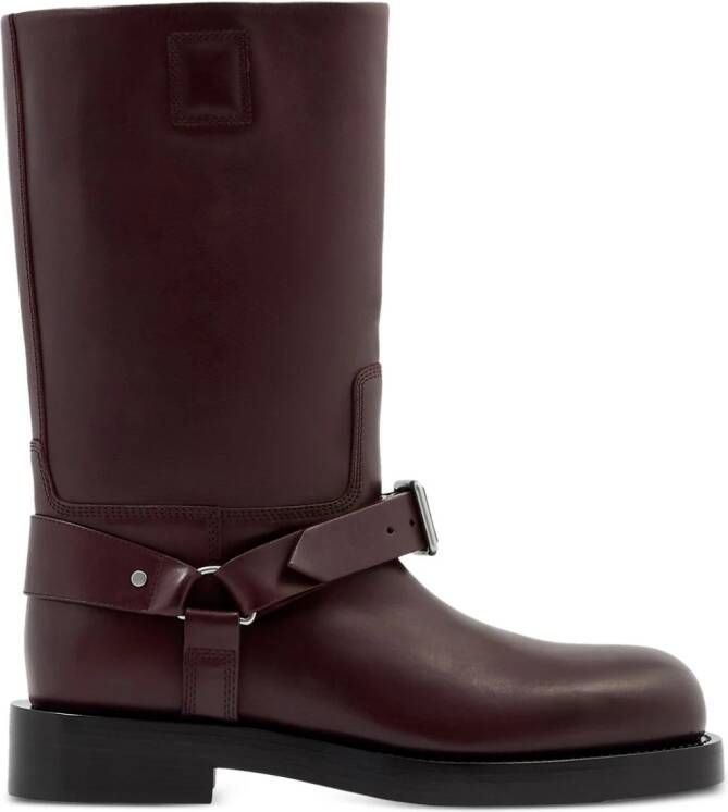 Burberry Saddle leren enkellaarzen Bruin