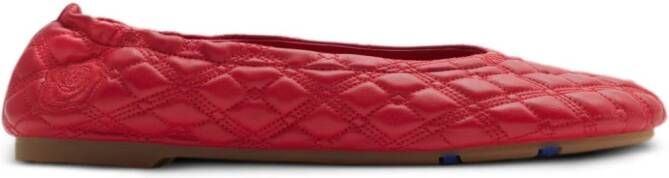 Burberry Sadler leren ballerina's Rood