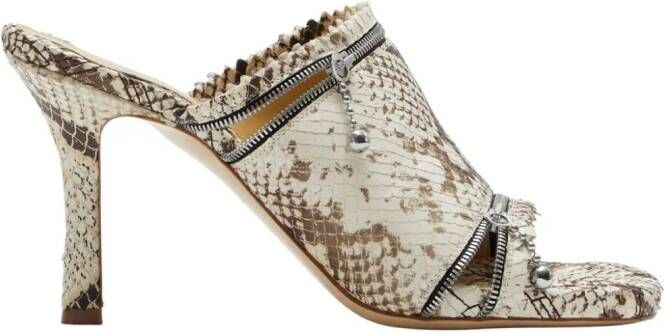 Burberry 85 mm leren sandalen van slangen-effect Beige