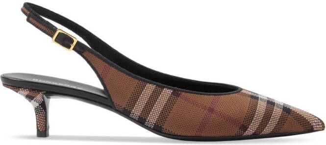 Burberry Slingback pumps met ruiten Bruin