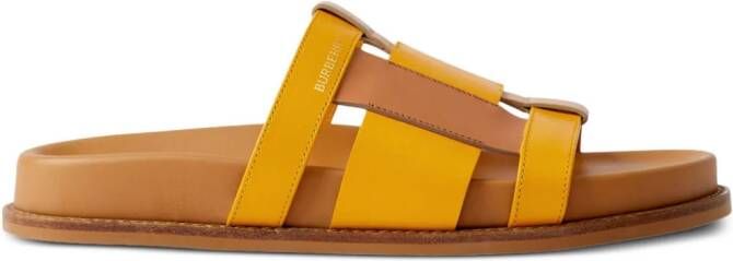 Burberry Slippers met colourblocking Geel