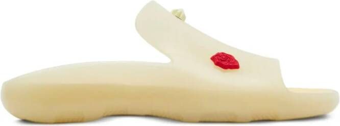 Burberry Stingray slippers verfraaid met logo Beige