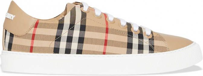 Burberry Sneakers met vintage ruit Bruin