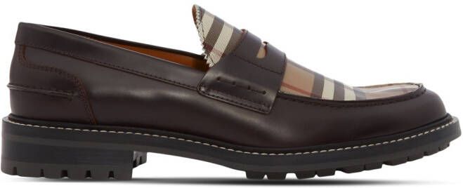 Burberry Loafers met Vintage-Check Bruin