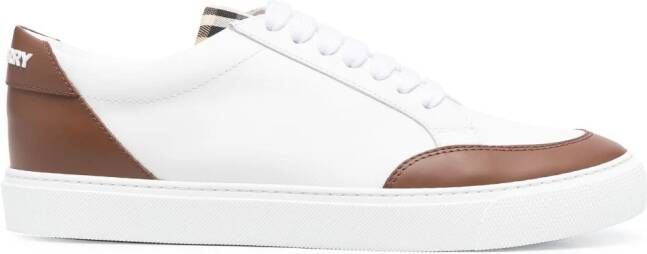 Burberry Vintage Check-pattern leather sneakers Wit