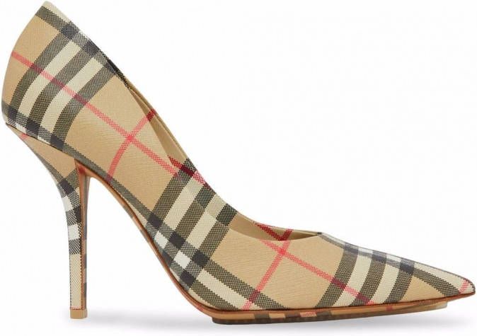 Burberry Pumps met Vintage check Bruin