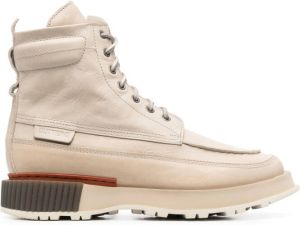 Buttero Enkellaarzen met veters Beige