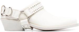 Buttero Slippers met gevlochten bandje Wit