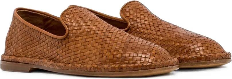 Buttero Ercole geweven leren loafers Bruin - Foto 4