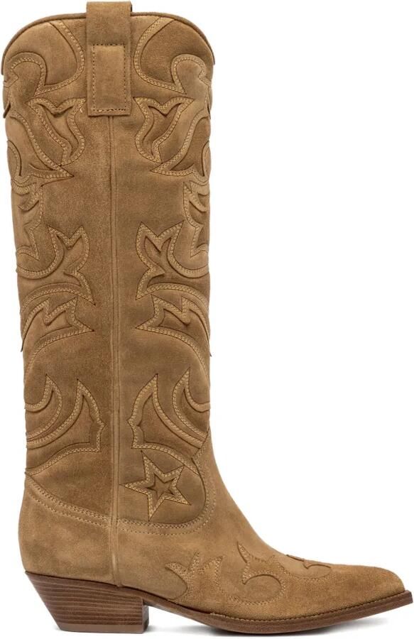 Buttero Laarzen met Western-stijl en reliëf-detail Bruin