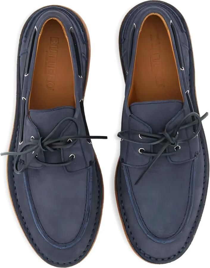 Buttero Leren bootschoenen met veters Blauw