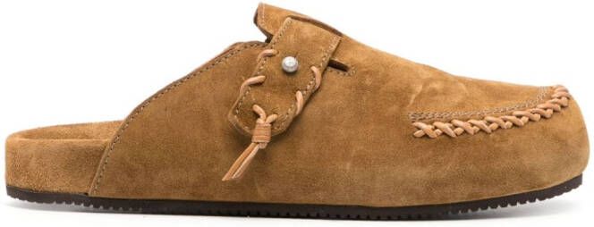 Buttero Loafers met decoratief stiksel Bruin