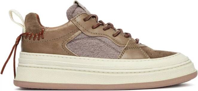 Buttero panelled lace-up sneakers Beige