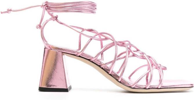 BY FAR Alexander leren sandalen Roze