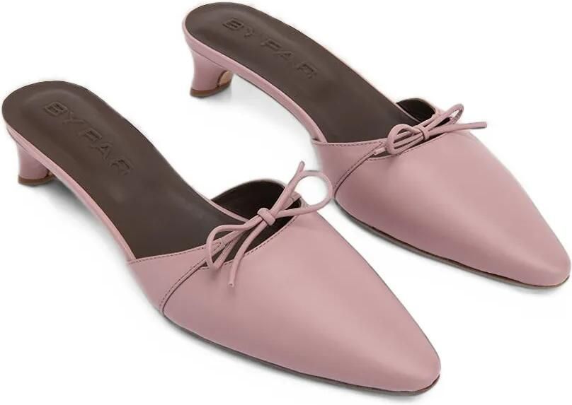 BY FAR Babybow heeled mules Roze - Foto 5