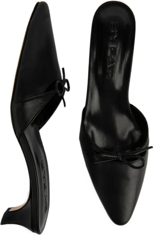 BY FAR Babybow leather heeled mules Zwart - Foto 3