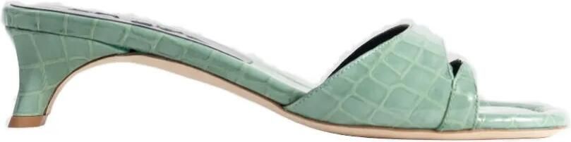 BY FAR Babygirl Fresh slip-on muiltjes met reliëf Groen