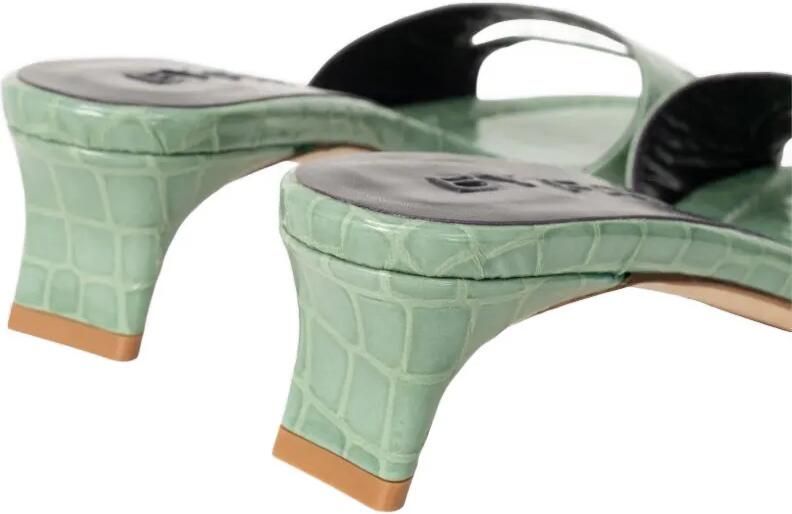 BY FAR Babygirl Fresh slip-on muiltjes met reliëf Groen - Foto 4