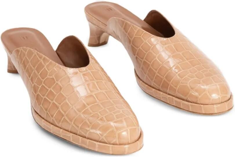 BY FAR Babylady muiltjes met krokodillen-reliëf Beige - Foto 5